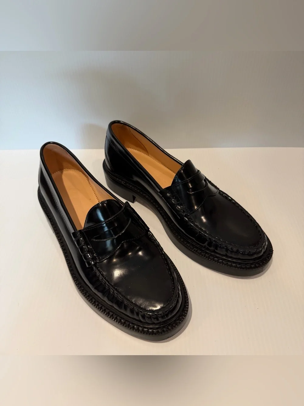 J. Crew Rowan Black Leather Penny Loafers